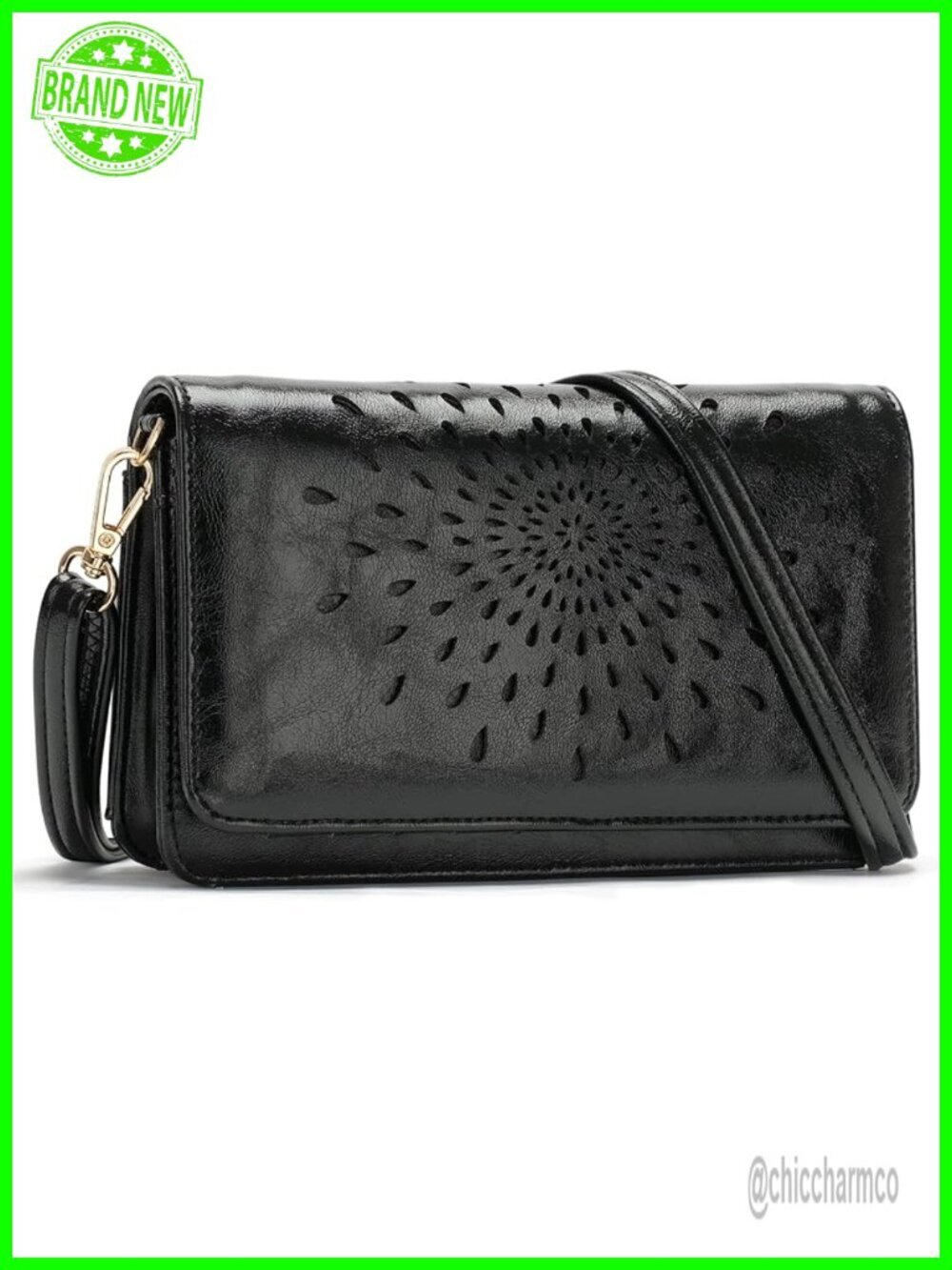 Vegan Leather Crossbody Bag with RFID Blocking Wristlet Wallet